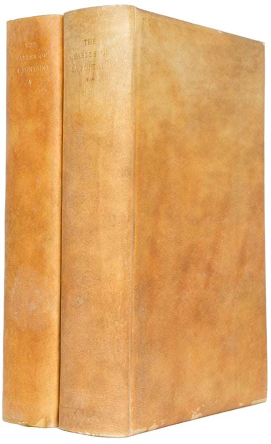 An attractive two volume deluxe edition of the Fables of La Fontaine, sensitively illustrated by the oft underrated Stephen Gooden, in publisher's vellum.