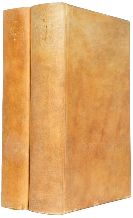 An attractive two volume deluxe edition of the Fables of La Fontaine, sensitively illustrated by the oft underrated Stephen Gooden, in publisher's vellum.