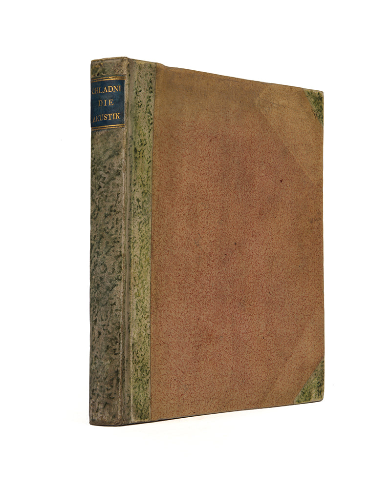 First edition of Ernst Chladni's second book on acoustics, Die Akustik, published in 1802 and greatly enlarged from his 1787 book on the subject. With eleven copperplate engravings.