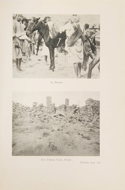 First edition of C.E.V. Craufurd's Treasure of Ophir, an entertaining account of the author's realisation of his childhood dream to search for the Biblical Lost City of Ophir in the Arabian Peninsula.