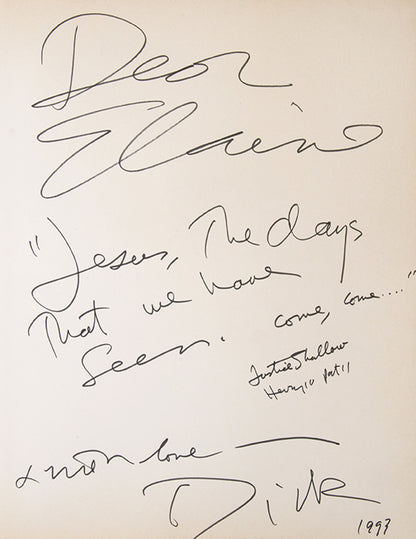 A presentation copy of Richard Avedon's An Autobiography, inscribed by him to Elaine Kaufman, proprietor of the legendary Elaine's bar on the Upper East Side, where Avedon was a regular.