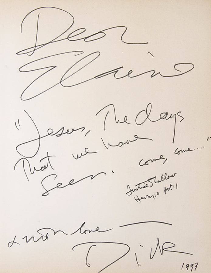 A presentation copy of Richard Avedon's An Autobiography, inscribed by him to Elaine Kaufman, proprietor of the legendary Elaine's bar on the Upper East Side, where Avedon was a regular.
