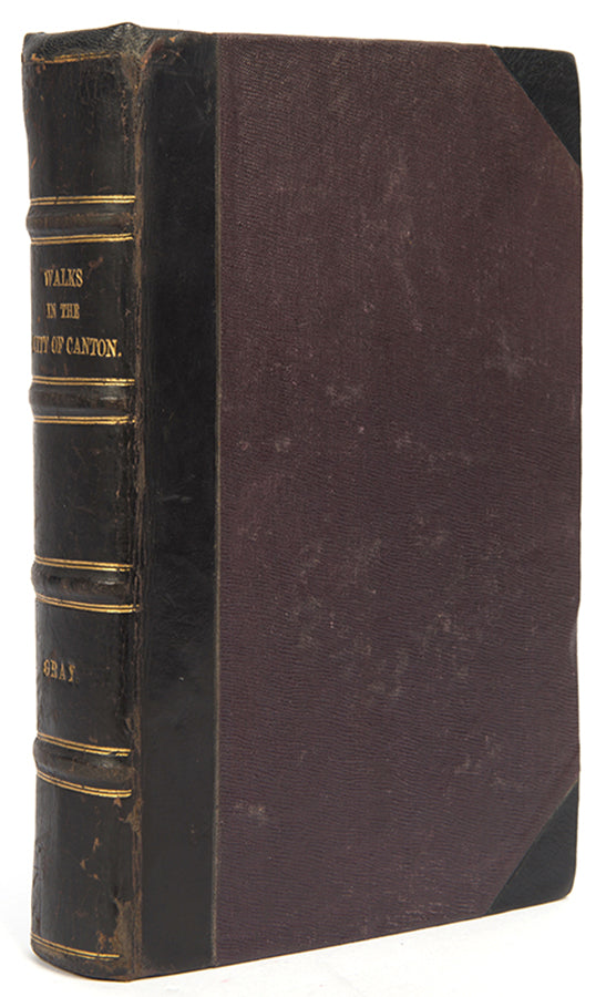 First edition of John Henry Gray's scarce guidebook Walks in the City of Canton. The work is structured into seven distinct walks around the city, with extensive detail and history on the sights and landmarks encountered on each route.