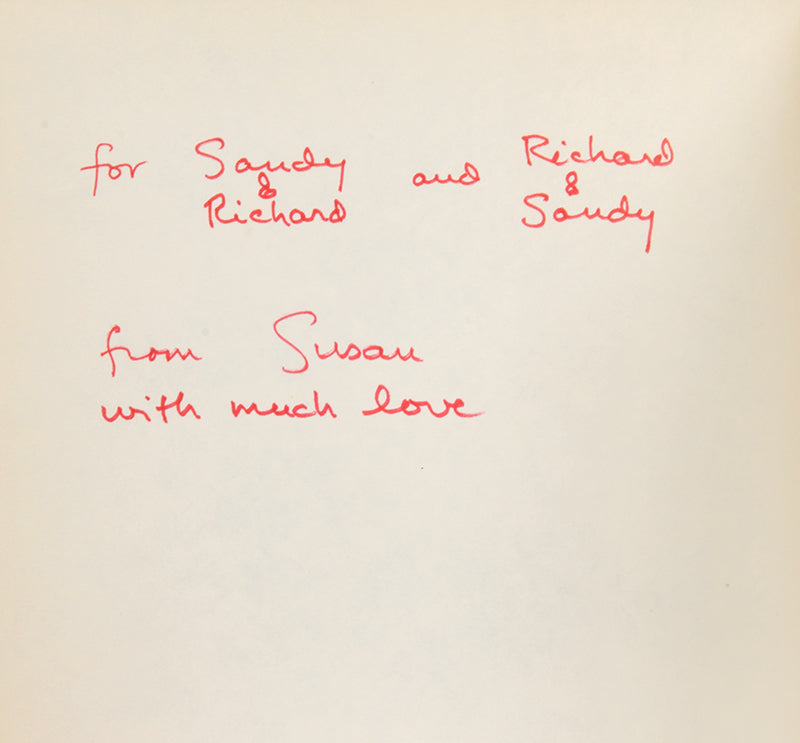 First edition of The Benefactor by Susan Sontag, the author's first book inscribed to Richard Howard and Sanford Friedman.