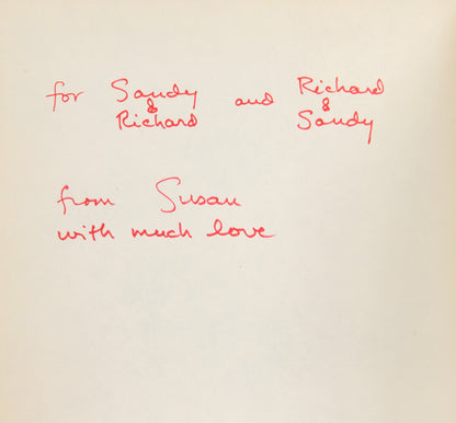First edition of The Benefactor by Susan Sontag, the author's first book inscribed to Richard Howard and Sanford Friedman.