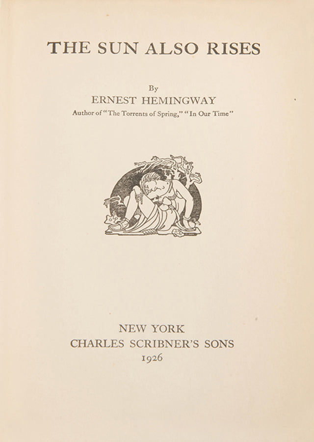 First edition of The Sun Also Rises by Ernest Hemingway in the first issue dust jacket.