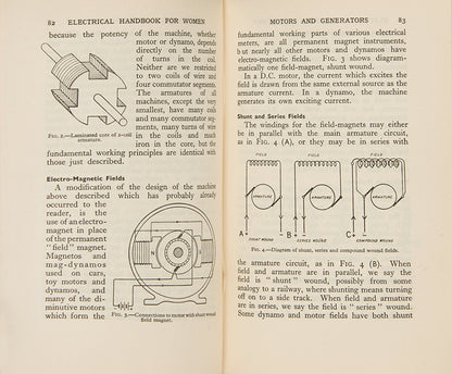 The rare first edition of The Electrical Handbook for Women, edited by Caroline Haslett, in the uncommon and stylish Art Deco dust jacket.