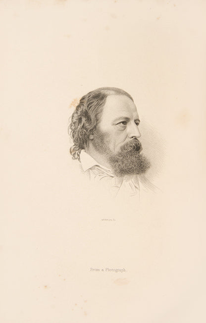 Finely bound set of Alfred Lord Tennyson's works, including his poetry, In Memoriam, Maud, and the Idylls of the King.