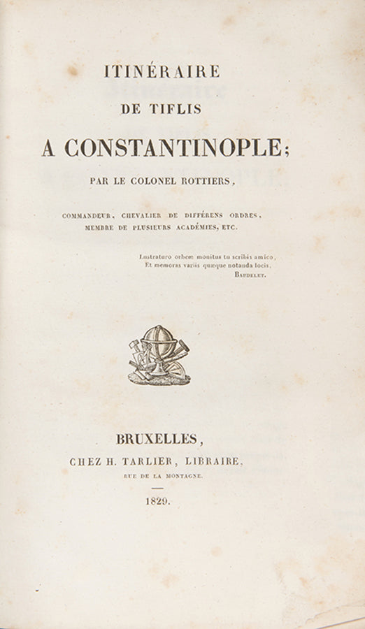 This work is an account of part of his route home. through the Mediterranean, with the purpose to buy antiquities. The resulting art collection, named after the author Rottiers Collection, became an integral part of the collection of the Dutch National Museum of Antiquities in Leiden.