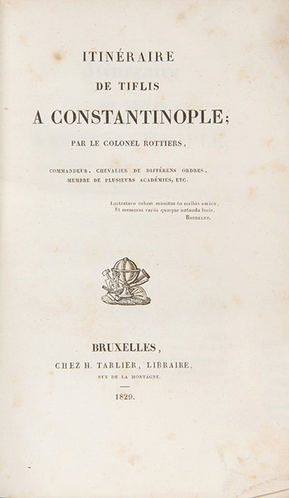 This work is an account of part of his route home. through the Mediterranean, with the purpose to buy antiquities. The resulting art collection, named after the author Rottiers Collection, became an integral part of the collection of the Dutch National Museum of Antiquities in Leiden.