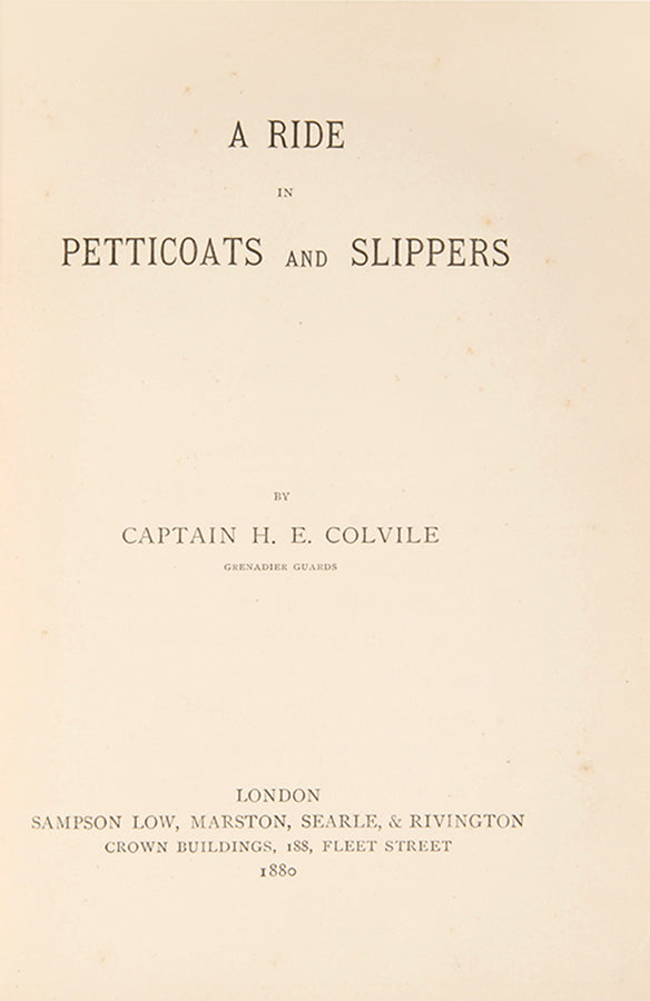 A charming account of Captain Colville's  travels with his wife through Morocco from Tangier to Fez.