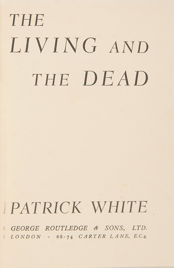 First edition of The Living and the Dead by Patrick White.