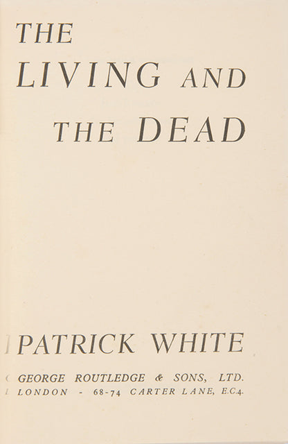 First edition of The Living and the Dead by Patrick White.