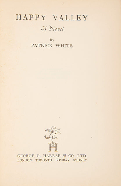 First edition of Happy Valley by Patrick White.