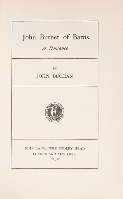 First edition of John Burnet of Barns by John Buchan.