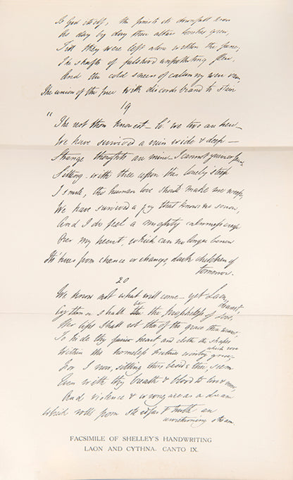 A handsome set of the Complete Poetical Works of Percy Bysshe Shelley, one of the great Romantic poets, in handsome bindings by Bickers, including a memoir