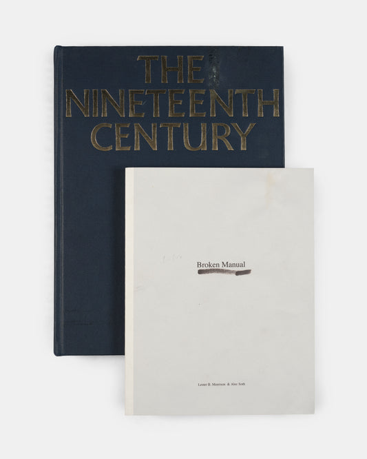 Broken Manual was originally issued in an edition of 300 copies, each concealed within another hollowed-out book. Before being sold, all 300 copies were exhibited in an installation forming part of Soth's first US retrospective at the Walker Arts Centre, Minneapolis.