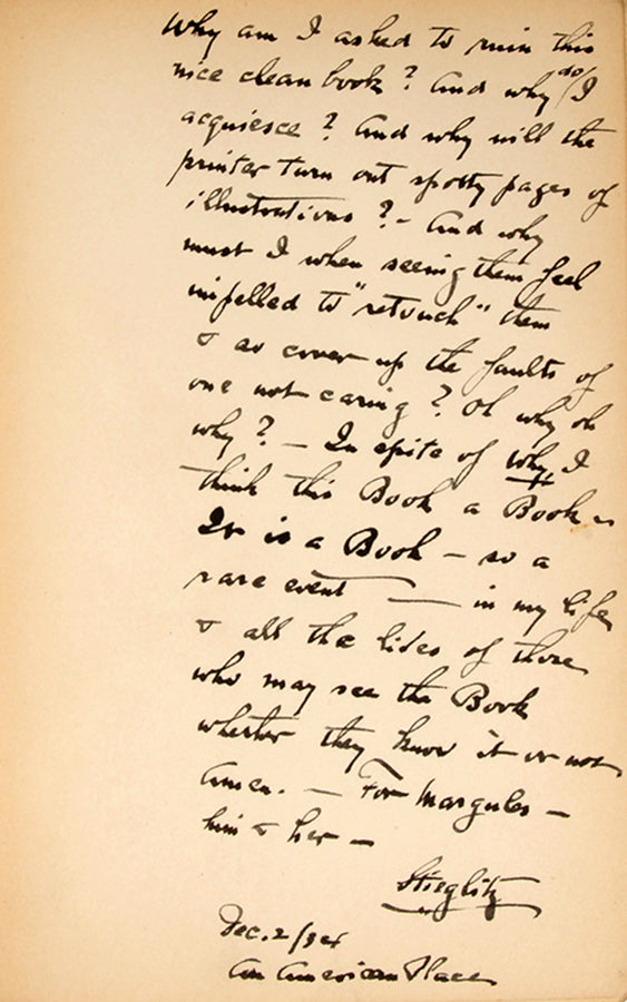 A presentation copy of America and Alfred Stieglitz, inscribed to abstract realist painter De Hirsh Margules and his sister Annette.