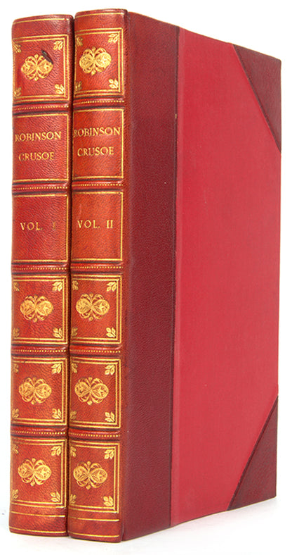 A handsome copy of Daniel Defoe's enduring classic Adventures of Robinson Crusoe, illsutrated with engraved plates