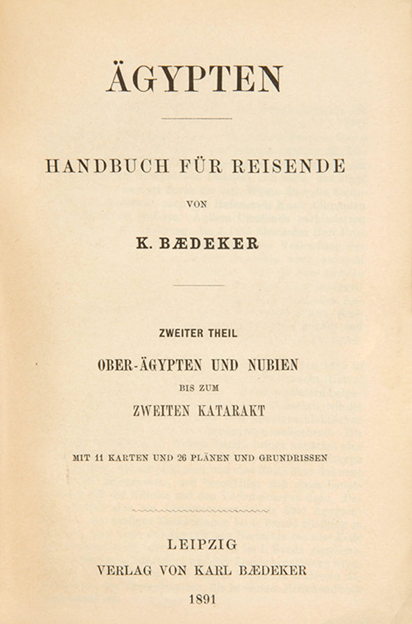 This is the first and only German edition of "Ober-Agypten". Previously only "Unter-Agypten" had been published.