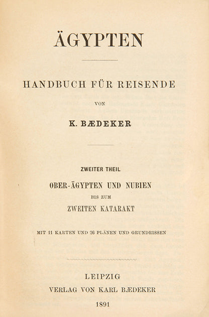 This is the first and only German edition of "Ober-Agypten". Previously only "Unter-Agypten" had been published.