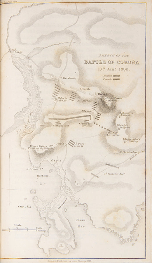 A superlative, first edition set of Napier's History of the War in the Peninsular, in sprinkled calf by Riviere, illustrated with 55 engraved plates