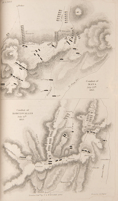 A superlative, first edition set of Napier's History of the War in the Peninsular, in sprinkled calf by Riviere, illustrated with 55 engraved plates