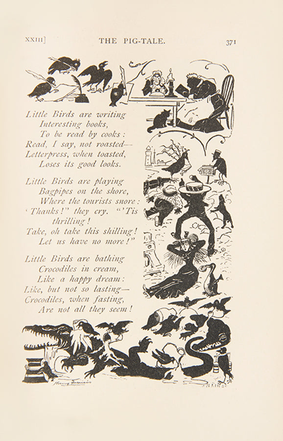Sylvie and Bruno by Lewis Carrol, with 'Concluded', illustrated by Harry Furness, dreamlike and fantastic. It includes elements of fairy tales 