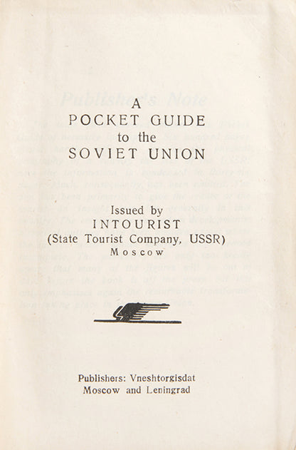 This is an interesting guide published by Intourist (a Soviet agency).