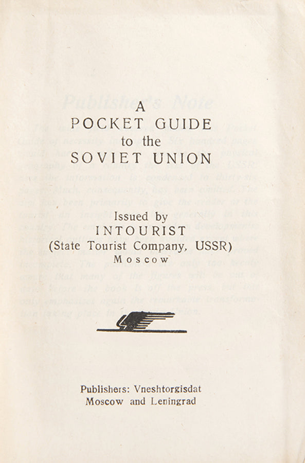 This is an interesting guide published by Intourist (a Soviet agency).
