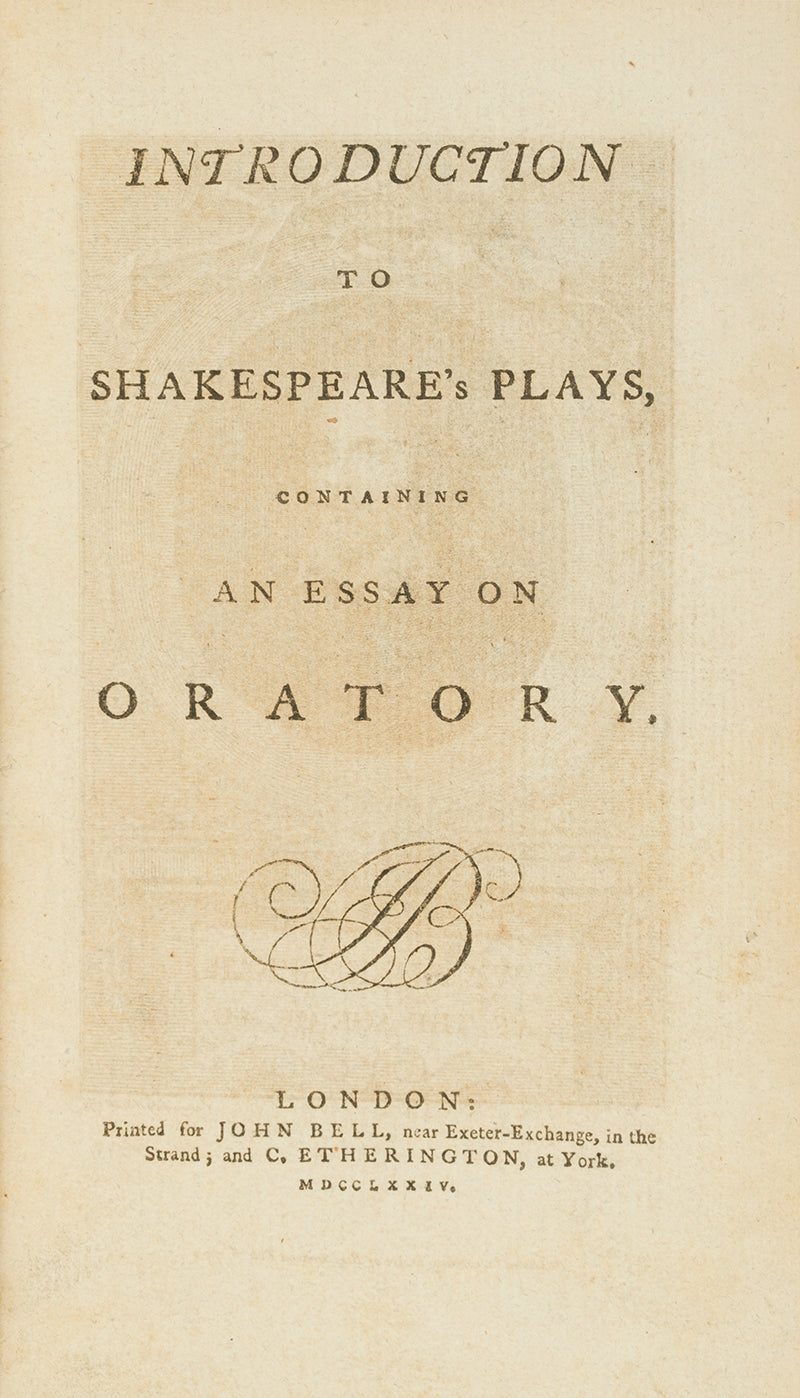 A lovely set of Shakespeare's complete plays together with his poems, illustrated with copper plate engravings, and bound in contemporary mottled calf