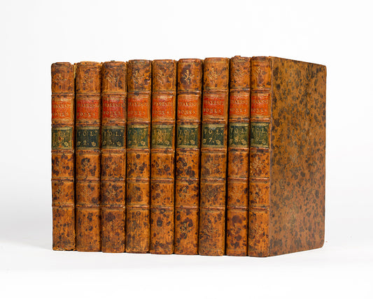 A lovely set of Shakespeare's complete plays together with his poems, illustrated with copper plate engravings, and bound in contemporary mottled calf
