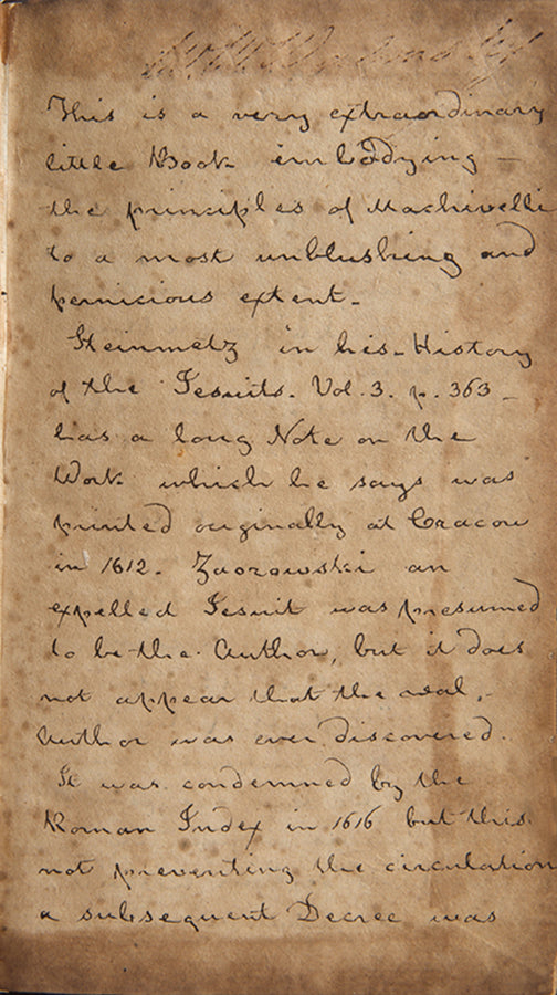 An early parallel text edition in English and Latin of The Secret Instructions of the Jesuits, an anti-Jesuit tract attributed to Hieronim Zahorowski