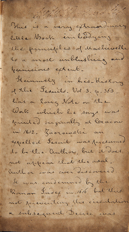 An early parallel text edition in English and Latin of The Secret Instructions of the Jesuits, an anti-Jesuit tract attributed to Hieronim Zahorowski
