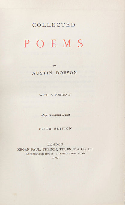 Collected Poems by Austin Dobson bound by Riviere, circa 1902.