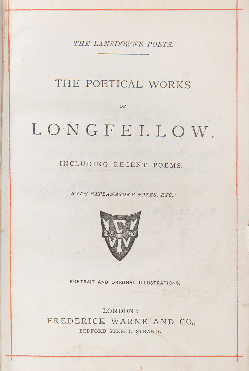 Edition of The Poetical Works of H.W. Longfellow with illustrations, 1880.