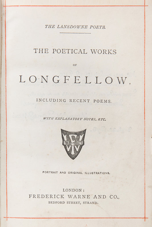 Edition of The Poetical Works of H.W. Longfellow with illustrations, 1880.
