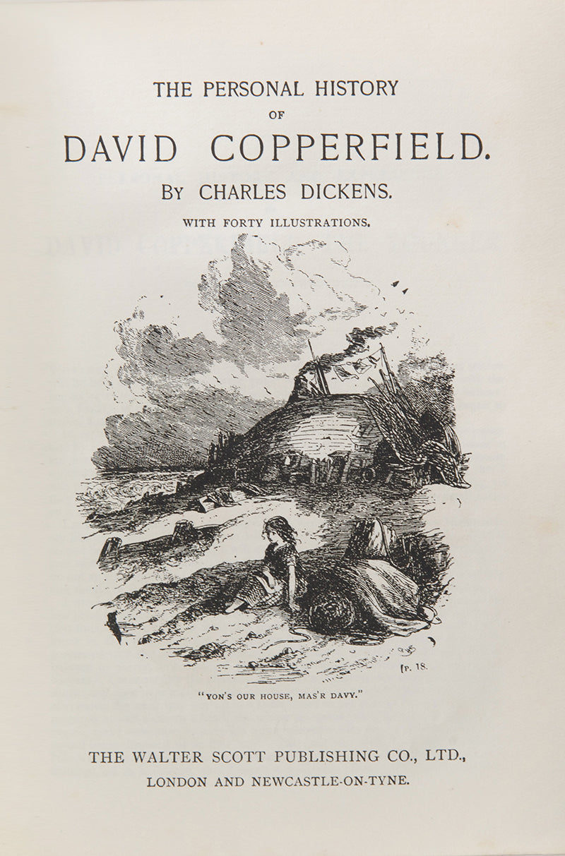 Charles Dickens's David Copperfield with illustrations, circa 1900, red morocco prize binding