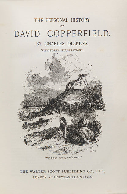 Charles Dickens's David Copperfield with illustrations, circa 1900, red morocco prize binding