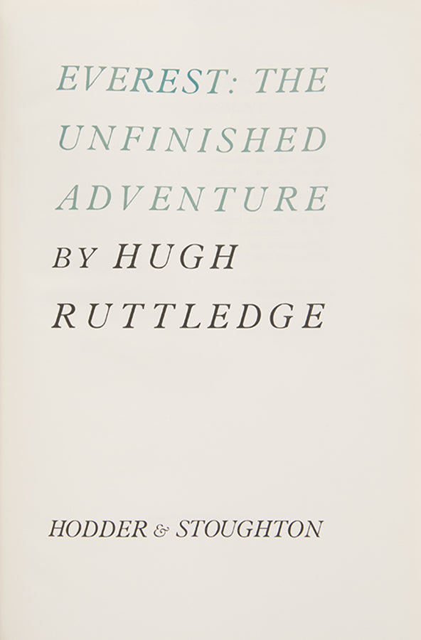 Ruttledge's account of the 1935 and 1936 unsuccessful expeditions to Mount Everest. 
