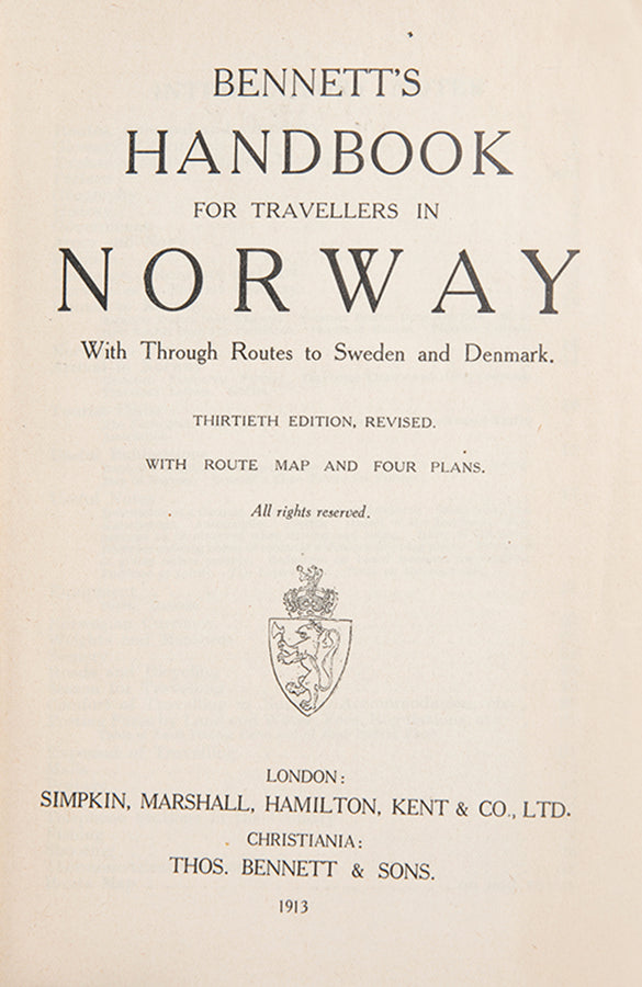 Unusual guide which also includes Copenhagen adn Gothenburg with rare supplement dated 1920.