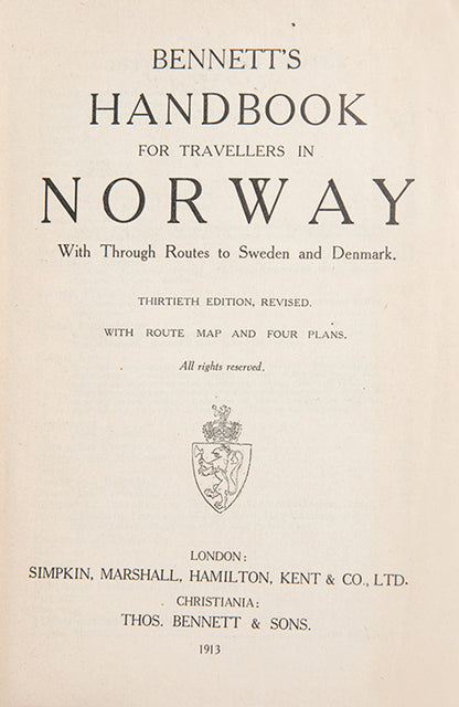 Unusual guide which also includes Copenhagen adn Gothenburg with rare supplement dated 1920.
