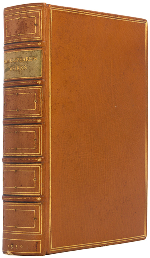 A beautiful copy in contemporary brown morocco of The Complete Works of Shakespeare, bound for Hatchards of Piccadilly