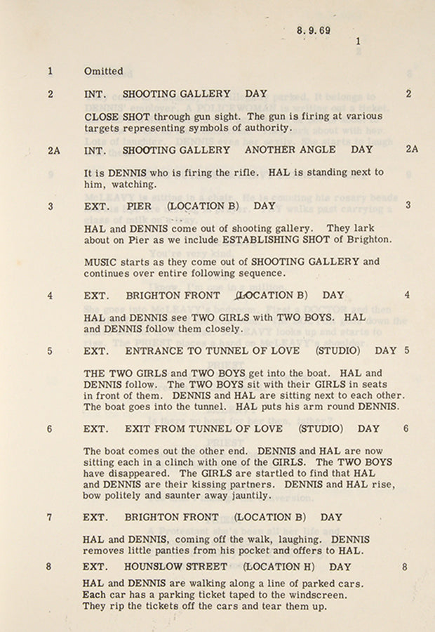 Original screenplay for the 1970 film adaptation of Joe Orton's 1965 stage play Loot, with the extremely scarce press pack used to promote the film's release.<br />