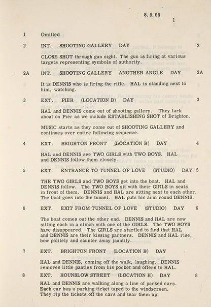 Original screenplay for the 1970 film adaptation of Joe Orton's 1965 stage play Loot, with the extremely scarce press pack used to promote the film's release.<br />
