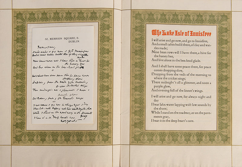 Limited edition of The Lake Isle of Innisfree by Willaim Butler Yeats, one of 450 copies.