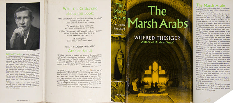 Signed first edition, second impression, of Wilfrid Thesiger's Marsh Arabs, his account of his time with the marsh Arabs of southern Iraq in the 1950's.