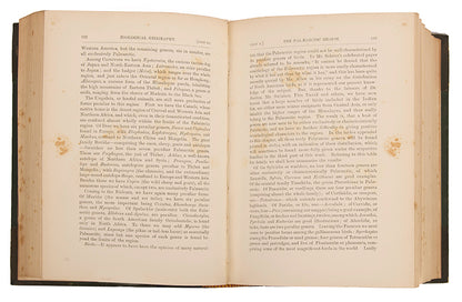 A finely bound first edition of Alfred Russel Wallace's important work on zoogeography, The Geographical Distribution of Animals, published in 1876.