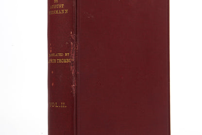 First English language edition of biologist Albert Weismann's The Evolution Theory, an important early work on genetics published in 1904.