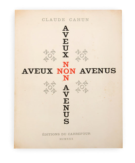 Aveux non Avenus is Claude Cahun's anti-memoir comprising a series of texts: poems, literary aphorisms, fables, snatches of conversation, recollections of dream sequences and philosophical thoughts, ideas and meanderings, interspersed with photomontages by Moore featuring photographs and self-portraits by Cahun.
